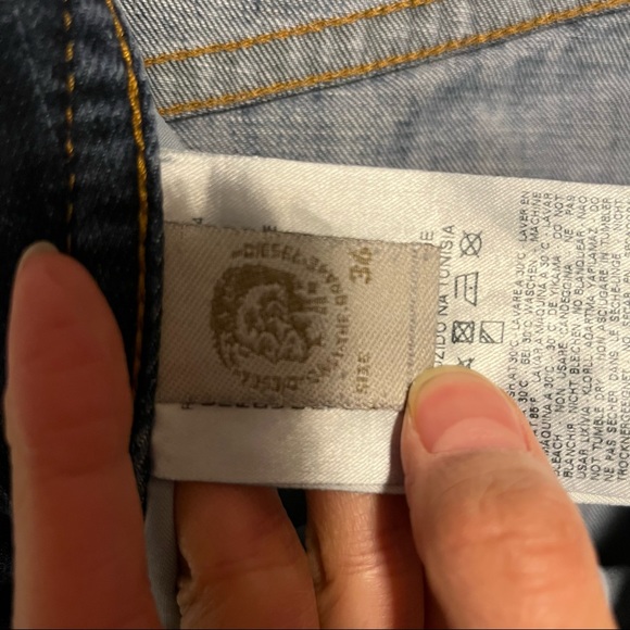 Diesel Industry Medium Wash Denim Jeans Slim Skinny Contrast Embroidery W36 L32 - Picture 10 of 12